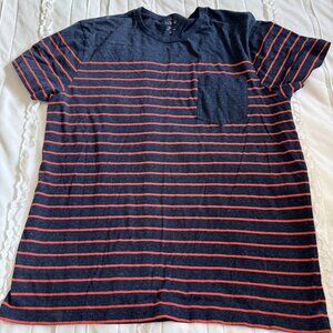 J Crew Mens Slim Fit XL Striped Pocket Tee